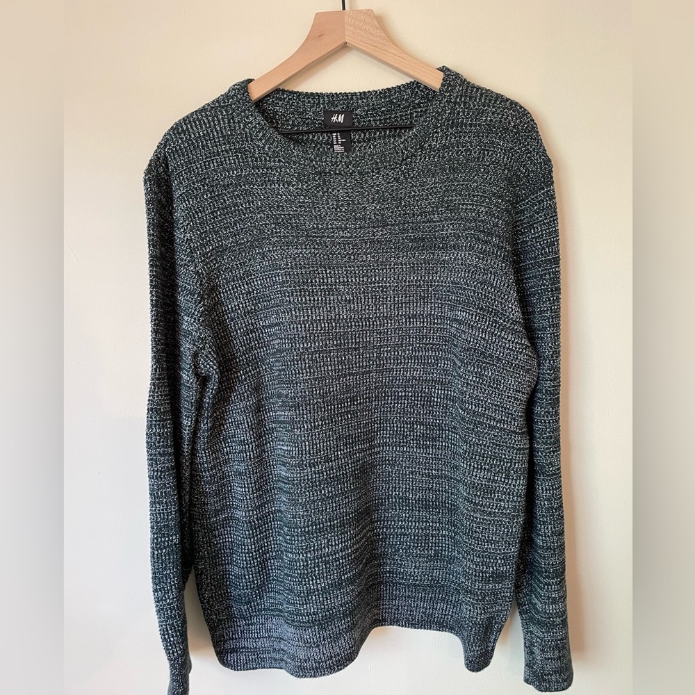 H&M green and sliver knit sweater